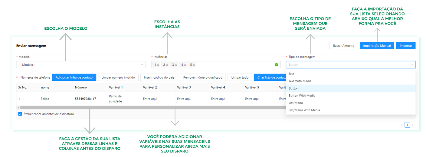 Showcase 1 - Disparo mensagens sem custo WhatsApp
